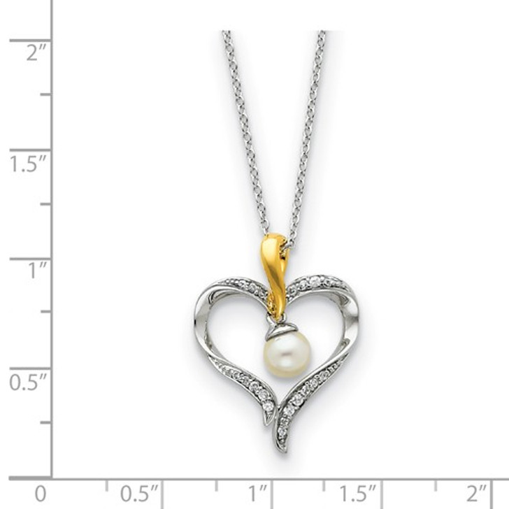 Heart And Soul Heart Gold-Plated Sterling Silver CZ Memorial Jewelry Pendant