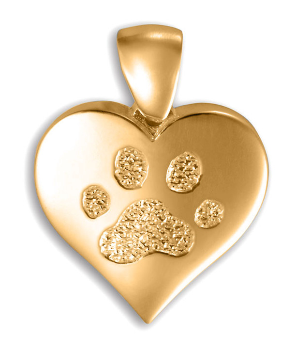 Heart Buddies 3D Pet Paw Print / Nose Print 14k Gold Memorial Pendant
