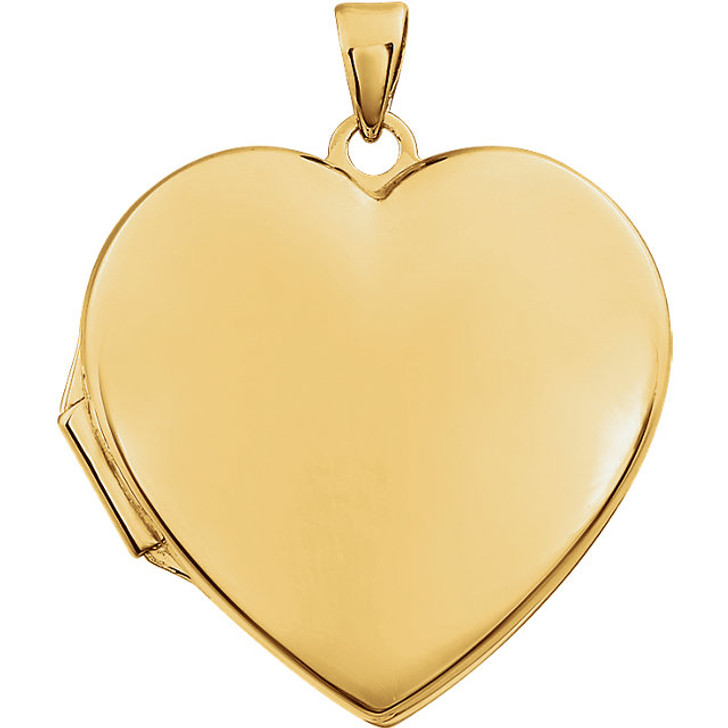 Heart Simplicity 14k Yellow Gold Memorial Locket Jewelry Necklace