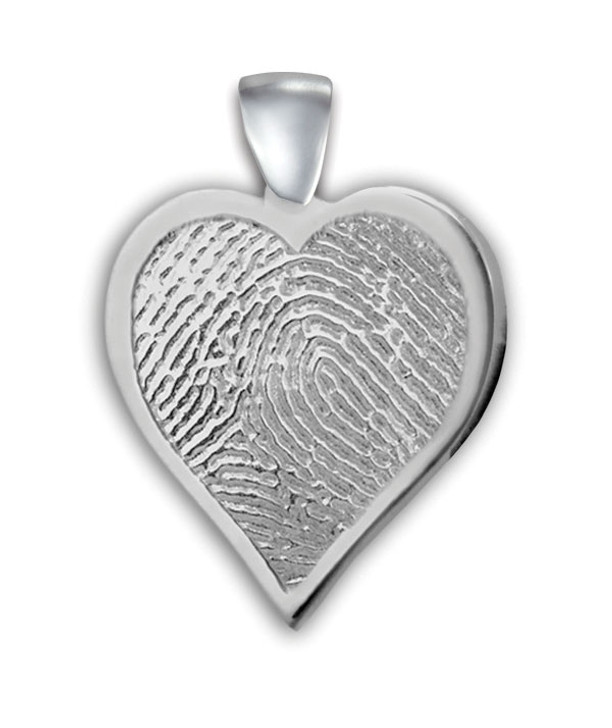 Heart Thumbies 3D Fingerprint Sterling Silver Keepsake Memorial Pendant/Charm