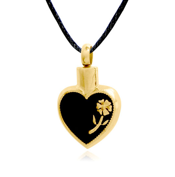 Heart with Rose Gold Finish Stainless Steel Cremation Jewelry Pendant Necklace