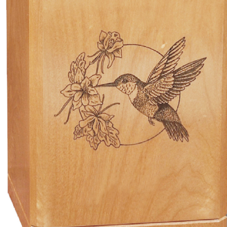 Hummingbird Classic Maple Wood Cremation Urn