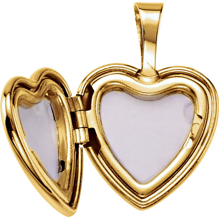 Large Heart with Radiant Cross Gold Vermeil Memorial Locket Jewelry Necklace
