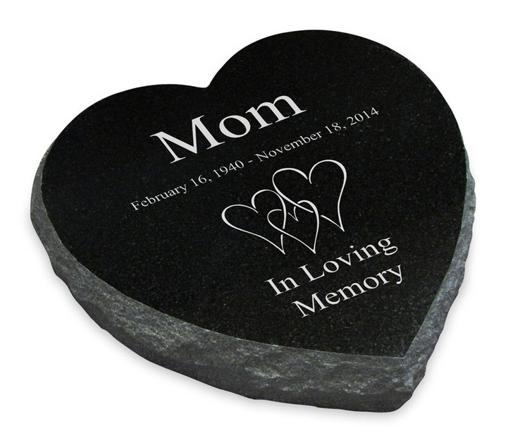 Design Your Own Laser-Engraved Heart Marker Black Granite Memorial