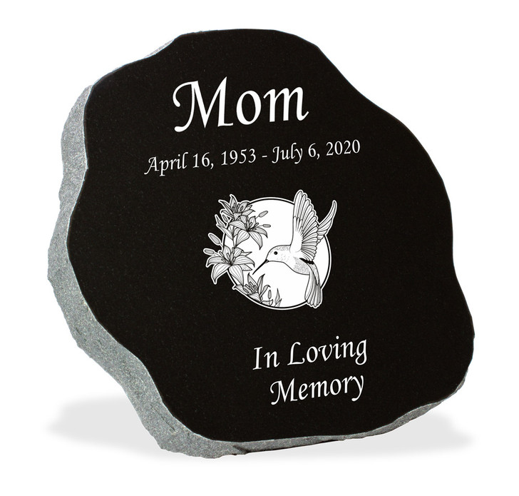 Design Your Own Laser-Engraved Rustic Marker Black Granite Memorial