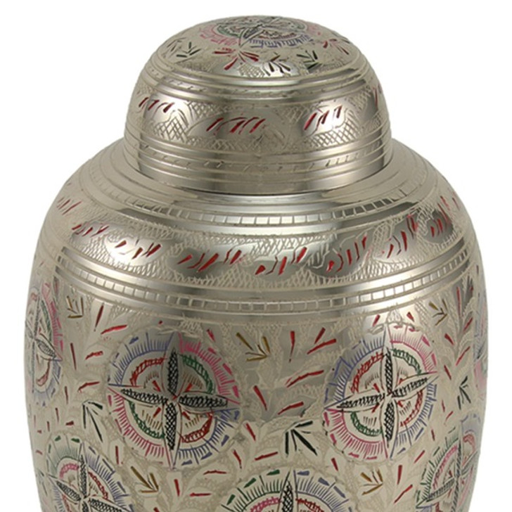 Lattice Floral Brass Cremation Urn