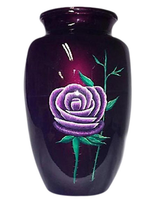 Lavender Rose Hand Painted Cremation Urn