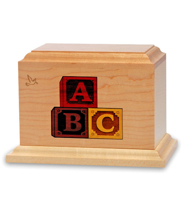 Letter Blocks - Wood Infant Cremation Urn - Engravable