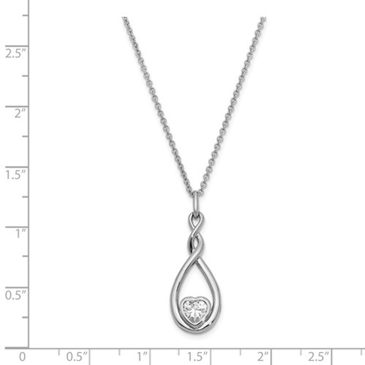 Love You Forever Sterling Silver CZ Memorial Jewelry Pendant