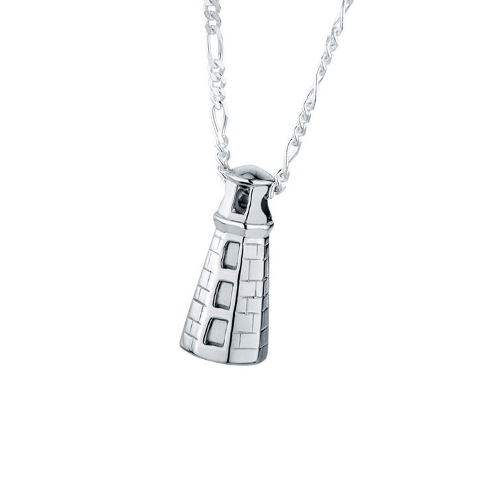 Maine Lighthouse Sterling Silver Cremation Jewelry Pendant Necklace