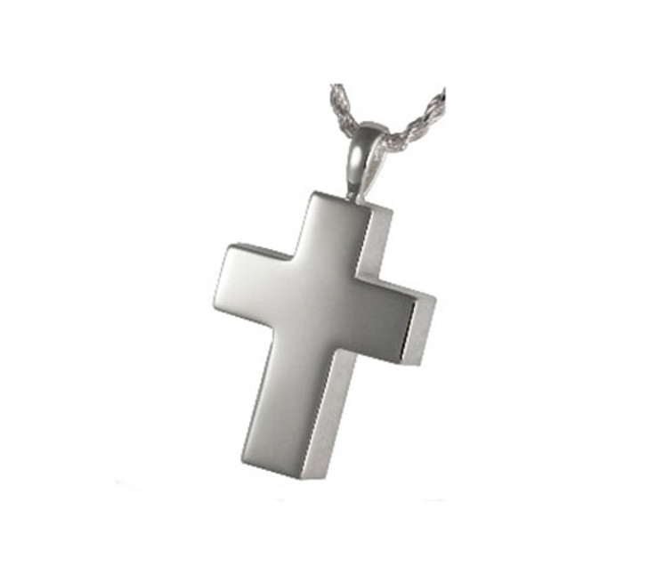 Medium Cross Cremation Jewelry in Sterling Silver