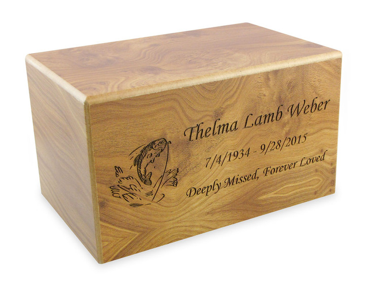 Medium Natural Finish MDF Wood Cremation Urn