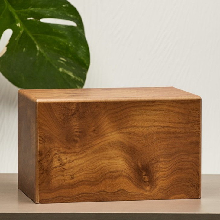 Medium Natural Finish MDF Wood Pet Cremation Urn