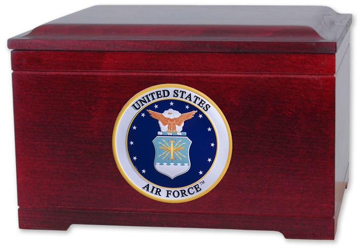 Military Rosewood Memory Chest Urn With Military Branch Choice