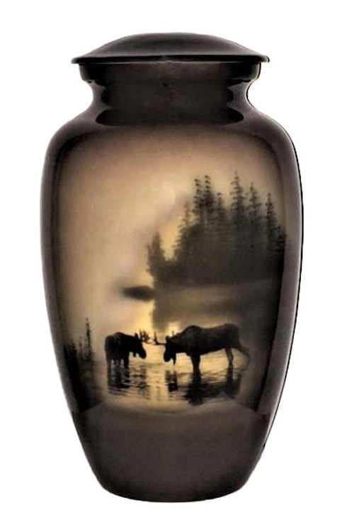 Moose In The Meadow Picture Cremation Urn