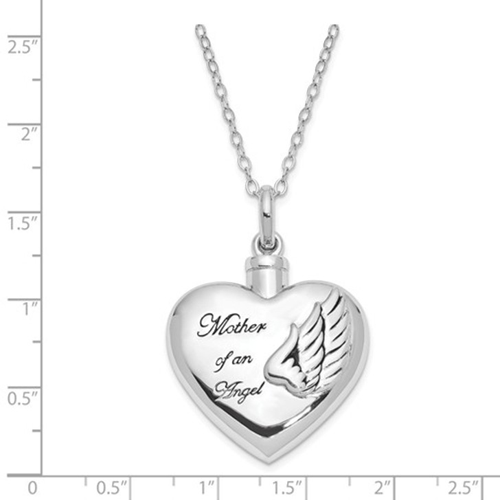 Mother of an Angel Sterling Silver Cremation Jewelry Necklace