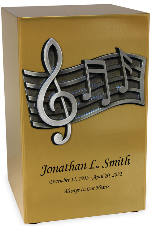 Music Applique Bronze Finish Beaumont Cremation Urn