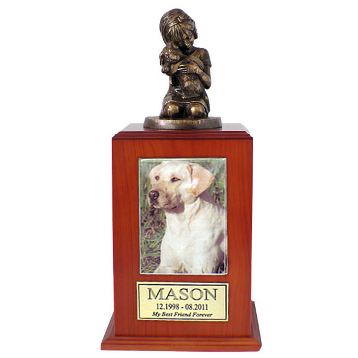 Small My Best Dog Ever Photo Cherry Wood Pet Cremation Urn