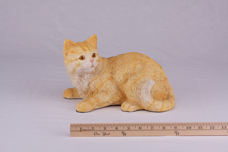 Orange Striped Orange Tabby Shorthair Cat Hollow Figurine Urn - 2701