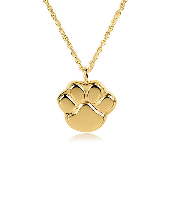 Paw Gold Vermeil Pet Cremation Jewelry Pendant Necklace