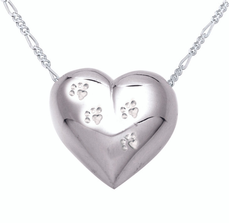 Lucy Heart Paw / Nose Print Necklace