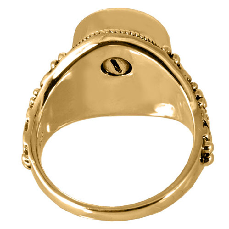 Pawprint Round Solid 14k Gold Memorial Cremation Ring