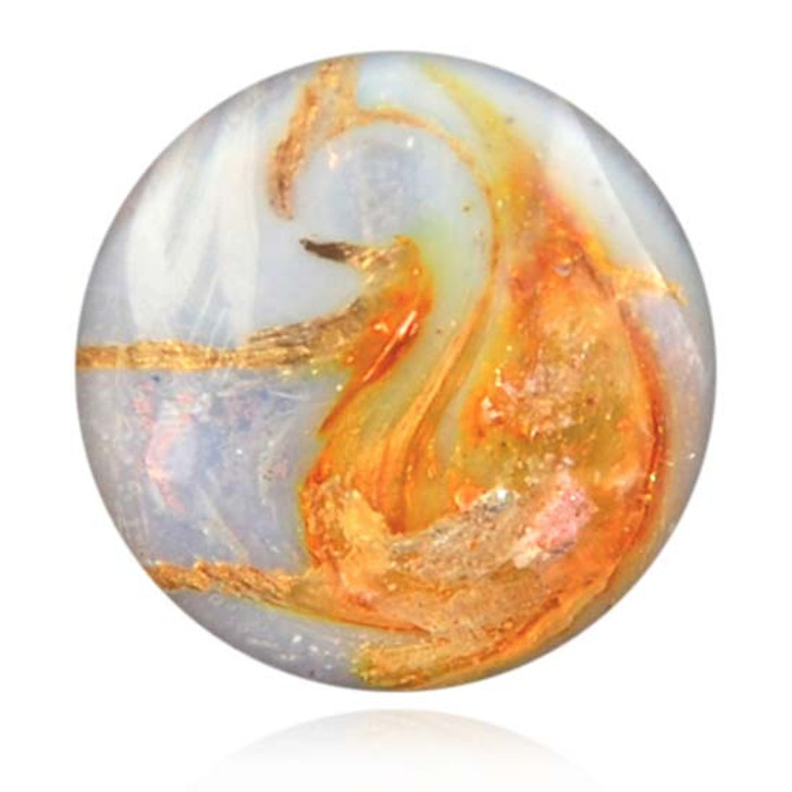 Pearly White Cremains Encased in Glass Cremation Healing Stone