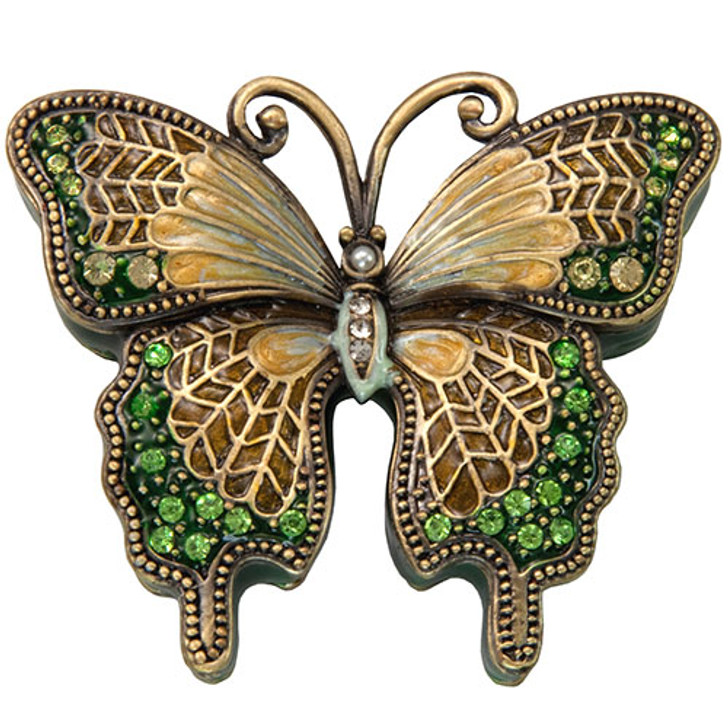 Peridot Jeweled Butterfly Keepsake Cremation Urn