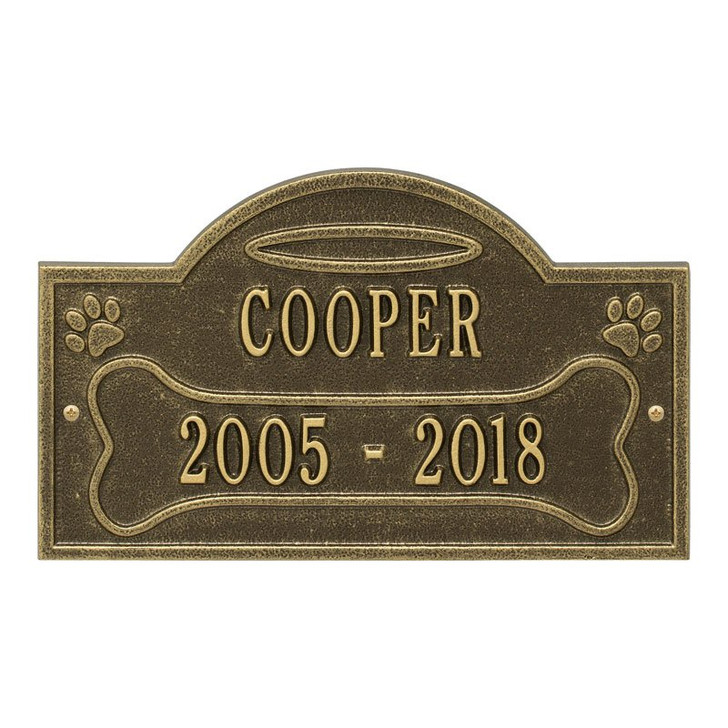 Personalized All Dogs Go to Heaven Lawn and Garden Pet Memorial Wall Plaque or Garden Marker - 10 Colors