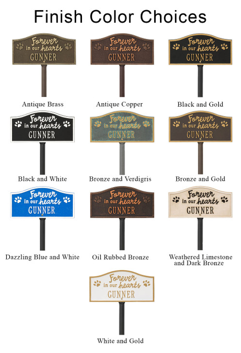 Personalized Forever in Our Hearts Lawn and Garden Memorial Marker - 10 Colors