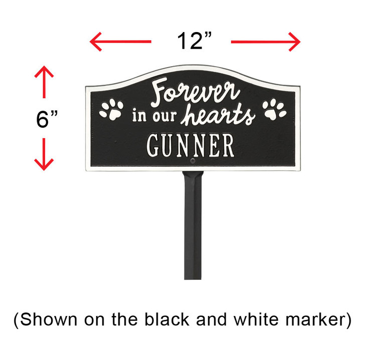 Personalized Forever in Our Hearts Lawn and Garden Memorial Marker - 10 Colors