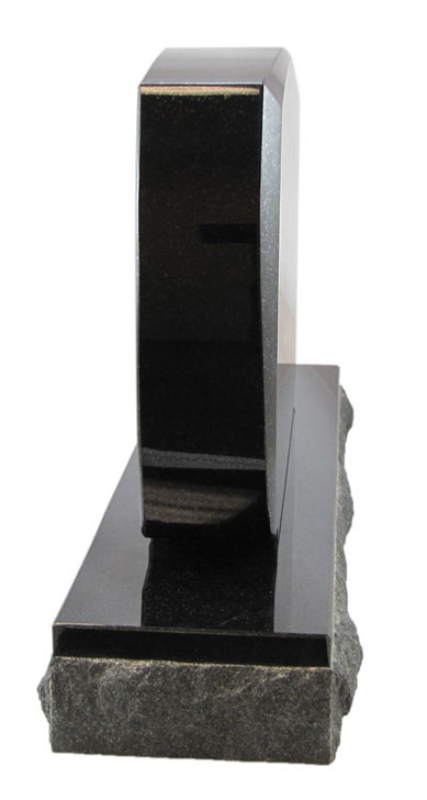 Pet Photo Upright Grave Marker Black Granite Laser-Engraved Memorial Headstone Design 2