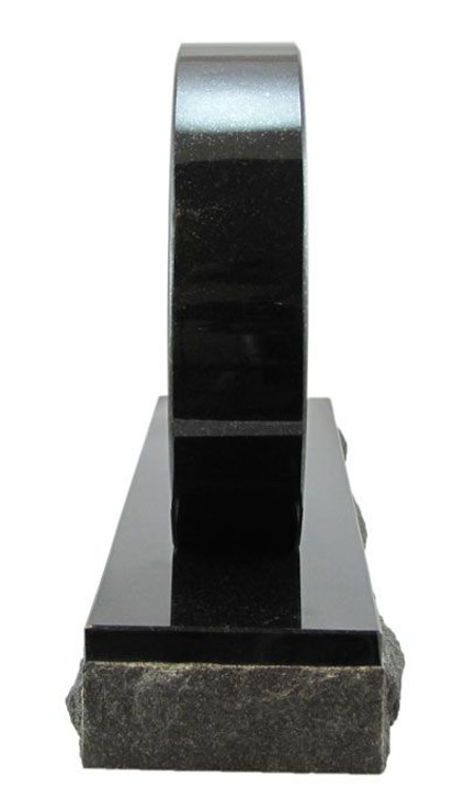Pet Photo Upright Grave Marker Black Granite Laser-Engraved Memorial Headstone Design 4