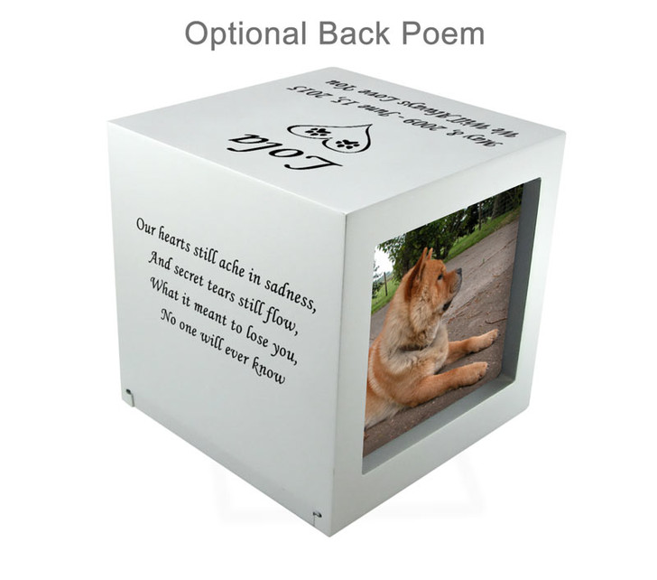 Small Violet Photo Cube Pet Cremation Urn