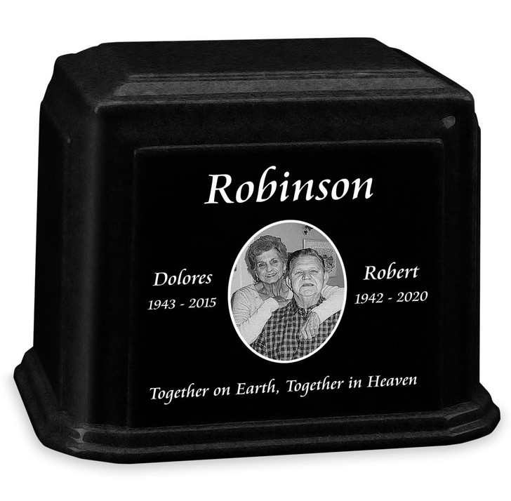 Photo Companion Cremation Urn in Black Granite