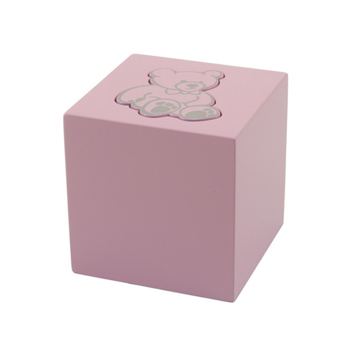 Pink Teddy Bear Box MDF Infant Child Cremation Urn