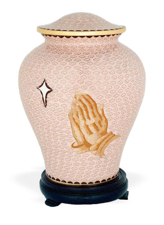 Praying Hands Cloisonne Cremation Urn