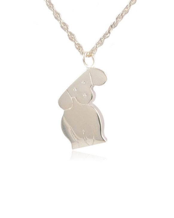 Puppy Dog Sterling Silver Pet Cremation Jewelry Pendant Necklace