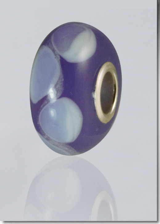 Purple Lasting Memory Bead Cremains Encased in Glass Cremation Jewelry