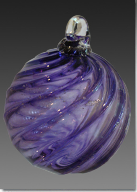 Purple Timeless Sphere Cremains Encased in Glass Cremation Ornament