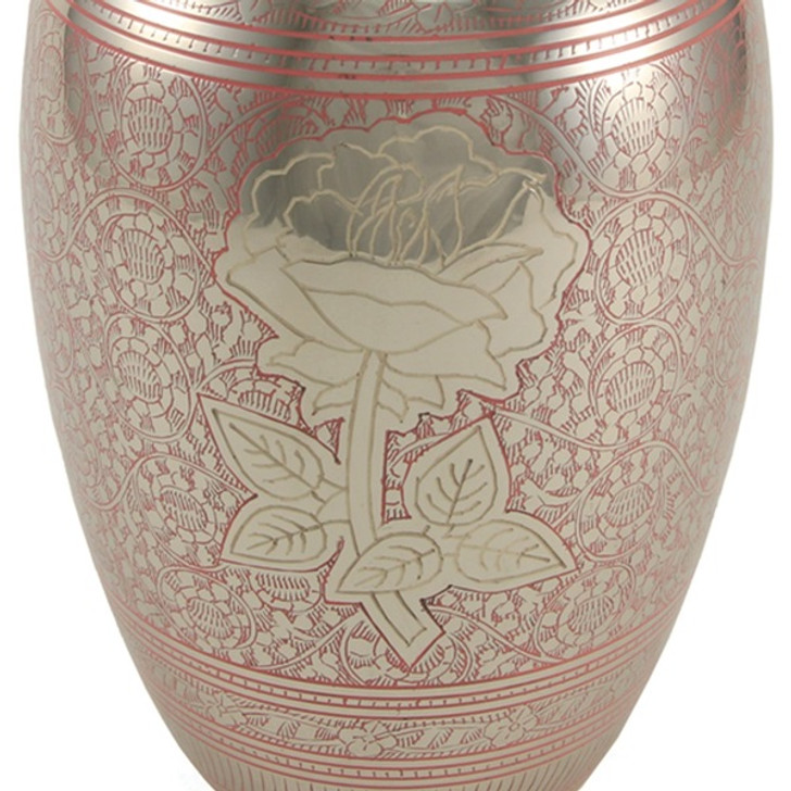 Rose Floral Brass Cremation Urn