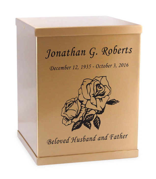 Roses Bronze Overlap Top Cremation Urn