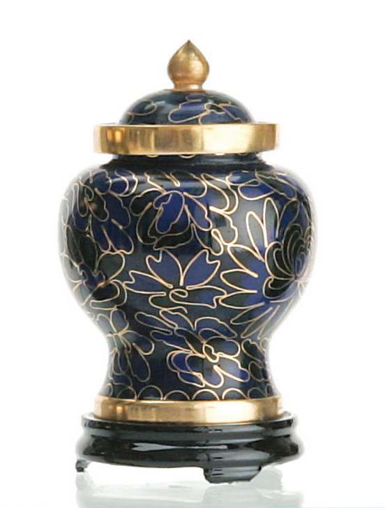 Royal Blue Miniature Cloisonne Cremation Urn