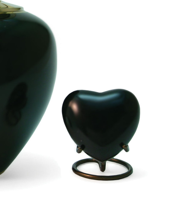 Satori Onyx Heart Brass Keepsake Cremation Urn