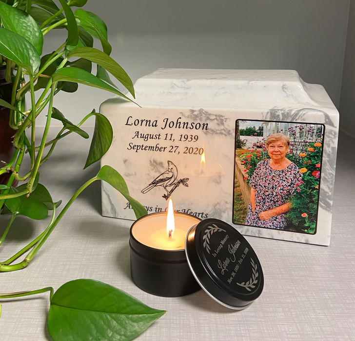 Personalized Scented Natural Soy Memorial Candle Tin