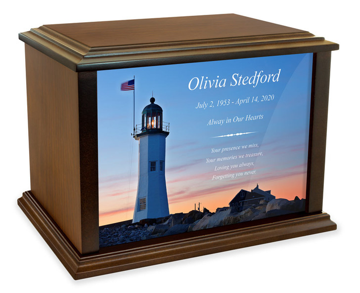 Scituate Harbor Lighthouse Eternal Reflections Wood Cremation Urn