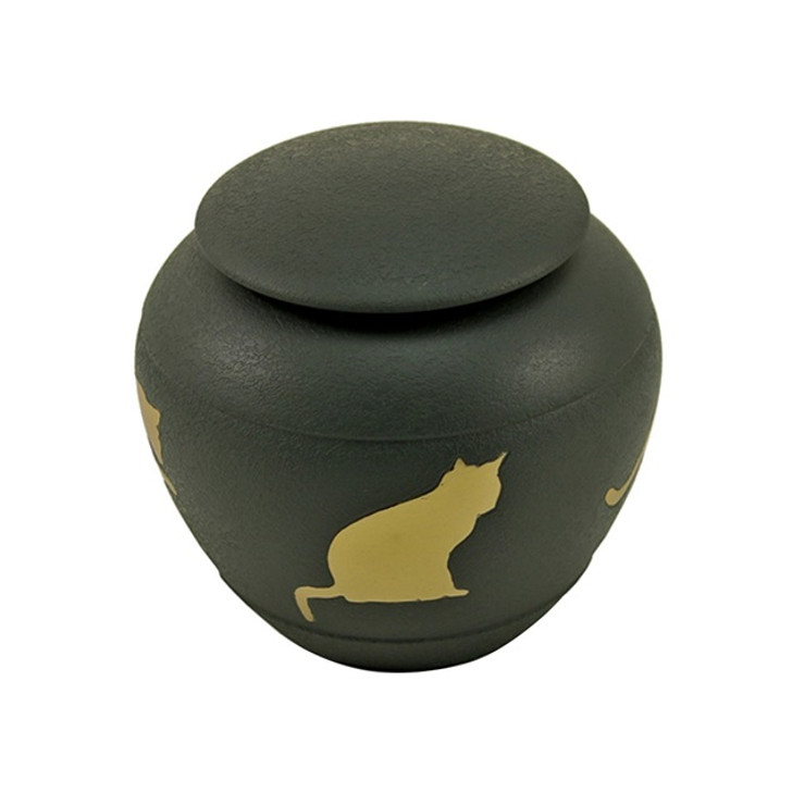Shale Silhouette Cat Cremation Urn