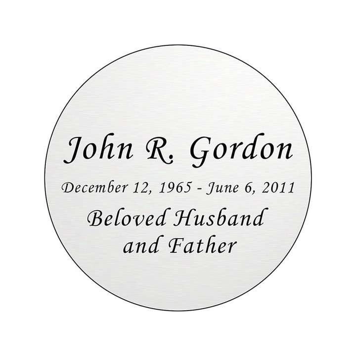 Round Nameplate - Engraved - Silver - 2-3/4 x 2-3/4