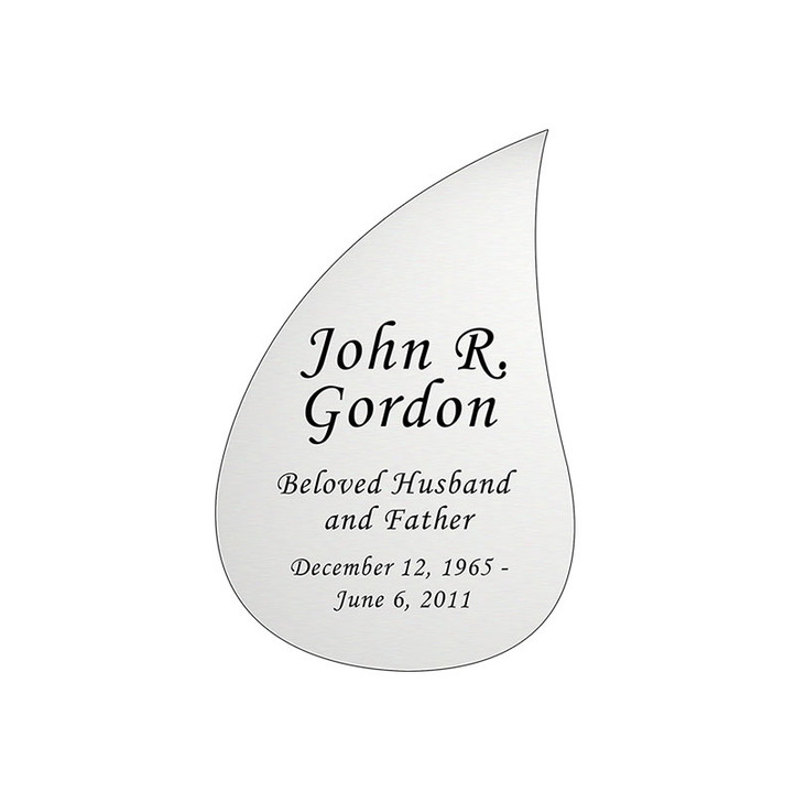 Tear Drop Nameplate - Engraved - Silver - 1-7/8 x 2-7/8