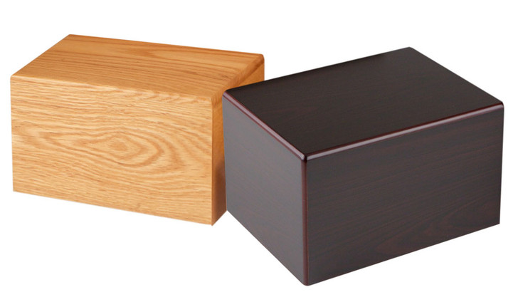 Simply Oak or Walnut Pet Cremation Urns (Cases) - 5 Sizes